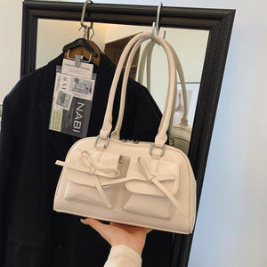 Bolso de Hombro Estilo Ballet para Mujer, Novedad 2025, con Cremallera, Lazo de PU, para Moda, Bandolera - Product Image 3