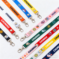 Lanière personnalisée en polyester écologique avec logo, porte-badge et porte-clés