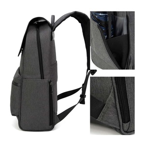 XINGYONZHE Modern Vintage Style <b>Waterproof</b> Laptop <b>Backpack</b> <b>Black</b> Color Daily Use - Product Image 2