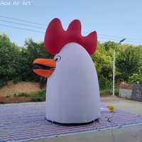 Modèle gonflable géant de coq blanc pour la promotion agricole et la décoration extérieure de festivals