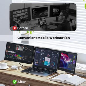 Oem pantalla portatil nhà máy trực tiếp kwumsy S2 ba màn hình máy tính xách tay Extender 14 "FHD 1080P IPS kép màn hình di động cho máy tính xách tay - Product Image 4