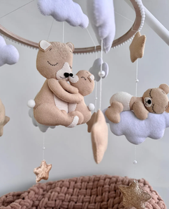 Oso familia bebé móvil fieltro oso guardería decoración dormir oso cuna móvil neutral Baby Shower regalo - Product Image 4