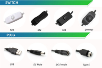 Kabel Switch Tipe-C ke Kabel Tanpa Isolasi dengan Sakelar Daya 501 On/Off, Pelindung Jalinan PVC untuk Kamera Komputer & Elektronik DIY