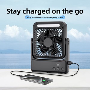 YIXIN Nouveau ventilateur de bureau portable ultra-fin de 6 pouces à aspiration magnétique, rechargeable par USB, pour <span class=keywords><strong>yacht</strong></span> et extérieur, avec fonction de minuterie et batterie externe - Product Image 5