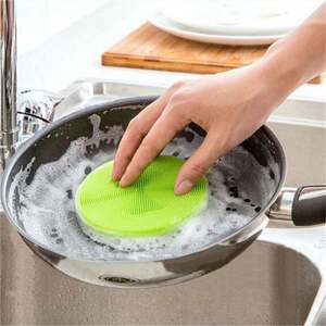 Éponge à vaisselle en silicone, nettoyant pour la saleté, serviette de cuisine pour le nettoyage des surfaces antiadhésives, outil de lavage, brosse de nettoyage de cuisine - Product Image 3