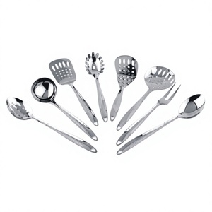 Ooking & ererving tentensils 8 PCs set taintainless Teel ccccessories Silicon-stick ooft iliilicono ititchen tentensils et - Product Image 1