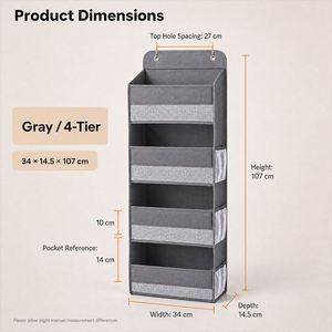 Custom Multi-Functional <b>Wardrobe</b> Hanging Organizer Storage Basket Children's Room Door Back Wall Hanging Storage - Product Image 3