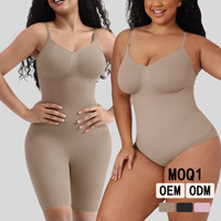 Body sculptant sans couture décontracté pour femme, en nylon fin, taille haute, effet rehausseur de fesses, amincissant, élasticité à maintien moyen, bretelles fines