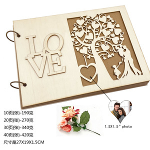 Nuevo Marco de Fotos de Madera para Mr. y Mrs., Libro de Firmas para Invitados de Boda, Álbum de Firmas para Boda, Recuerdos Decorativos para Boda - Product Image 2