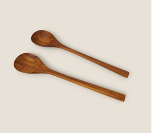 Couverts en bois de teck naturel écologiques avec finition à base d'eau pour la cuisine - Product Image 1