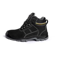 Sepatu bot keselamatan kerja kulit sapi Nubuck, sepatu bot keamanan jempol baja, sepatu kulit PU sol luar, sepatu keselamatan olahraga bersirkulasi