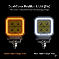 Luces LED ECE R10 de 40W para Accesorios Todoterreno, Luces de Hiperfoco de 4.5 Grados, Blancas y Ámbar, DRL para Ford Bronco, Wrangler, Jeep