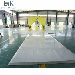 Piste de danse ronde en contreplaqué blanc de 8 m pour décorations de mariage, événements festifs et banquets avec revêtement de sol pour passerelle - Product Image 1