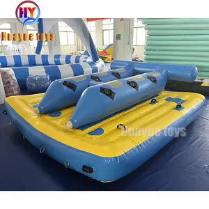 Lona duradera de alta calidad, barco remolcable inflable de PVC, tubo deslizante de plátano remolcable inflable, barco, entretenimiento en el mar