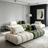 Canapé en tissu, style Tofu Block, crème française, design familial créatif, module modulable, combinaison carrée, pour appartement et hôtel, une place