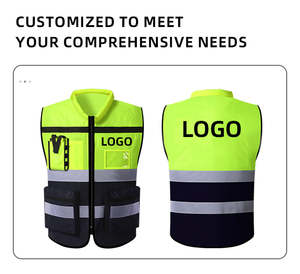 سترة عمل عاكسة مخصصة بشعار أمني للجيولوجيين، ملابس متعددة الجيوب خفيفة الوزن للرجال - Product Image 3