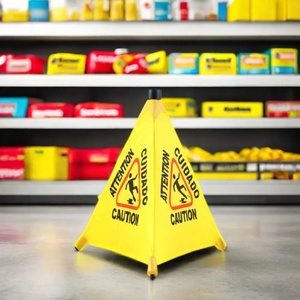 Señal de piso húmedo emergente portátil Material de PP Suministros de limpieza de conserje comercial para prevención de accidentes de resbalones y caídas - Product Image 5