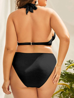 Marque privée en gros personnalisé Push up Underwire Bikini ensemble taille haute maillot de bain femmes grande taille maillots de bain