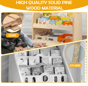 Librería Infantil Resistente de 5 Niveles, Estantería de Madera para Niños con Estantes Festoneados, Librería Montessori para Niños - Product Image 6
