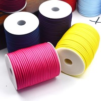 Matériaux DIY pour nœuds papillon : Bandes de tissu satiné rondes de 5 mm, cordons tressés à la main enveloppés de boutons pour vêtements et quilts