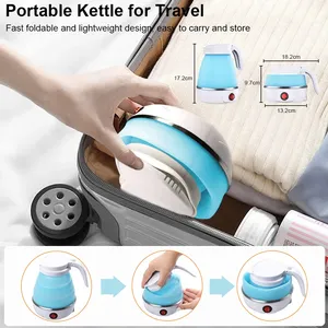 CHRT Mini Stainless Steel Food Silicone Kettle Travel Home Automatic Power Off Easy To Carry Folding Electric Kettle