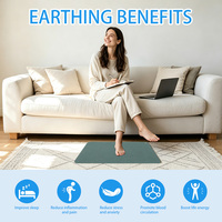 Tapis de mise à la terre vert, coussin de mise à la terre, tapis de yoga, tapis de mise à la terre antistatique avec fil de mise à la terre