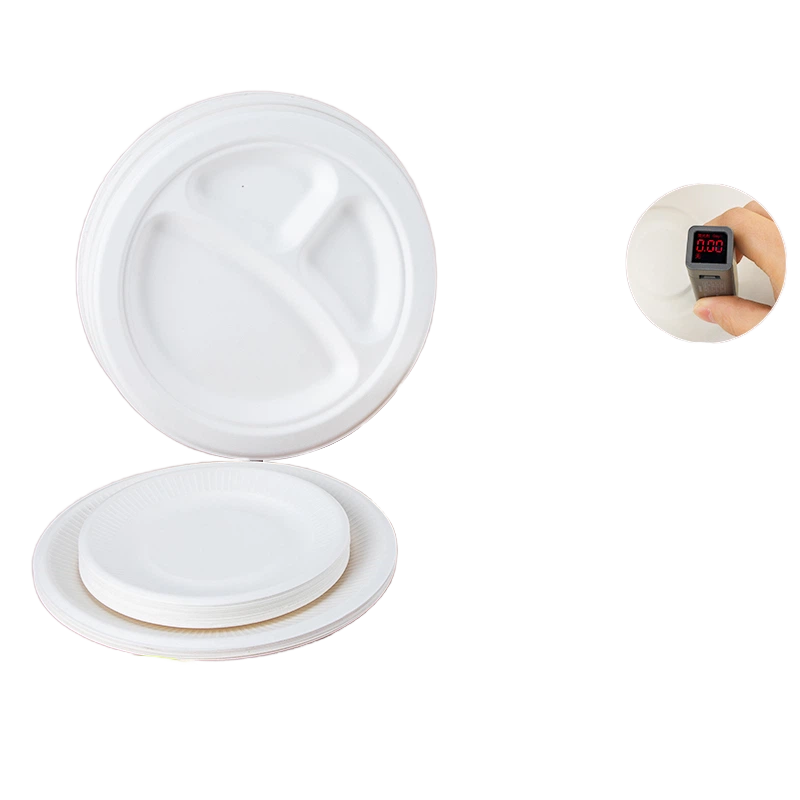ViewSonic Disposable Pulp Plates Bowls 6-10 Inches Vegetables Fruit Outdoor Picnic Paper Plates Handmade Painting 50 Count
