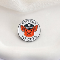 Ne pas parler à des flics épingle en émail personnalisé citation drôle dessin animé cochon broche revers sac à dos badges bijoux cadeau pour les amis