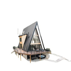 Cabane en bois en forme de A pour l'extérieur, bois traité thermiquement, style moderne, maison d'été pour le camping - Product Image 5