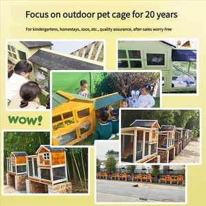 Villa Grande a Due Piani in Legno Massello da Esterno per Conigli con Chiusura a Bottone Gabbia da Allevamento per Piccoli Animali per Nido da Asilo - Product Image 4