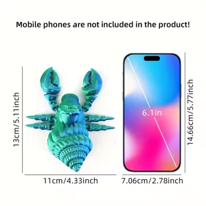 Modèle de jouet créatif en forme de crabe ermite imprimé en 3D avec articulations mobiles pour enfants, décorations pour la maison WANCAI WC-60 - Product Image 2