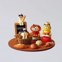 Artisanat en résine de style japonais ZAKKA, inspiré d'Instagram, en forme de chat, à motifs de dessins animés, sur le thème du pain, pour la décoration de cafés et de pâtisseries, jouets décoratifs