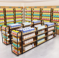 Anpassbares Eisen-Supermarkt-Displayregal - Schwerlast-Gondelregal für Lebensmittelgeschäfte mit Verstellbarer Rückwand und Schneller Montage
