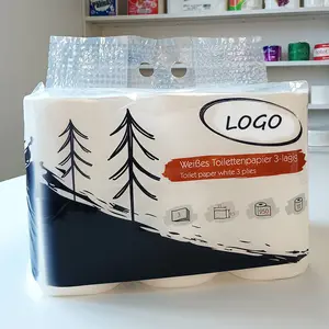 Papel higiénico de 2 capas suave impreso personalizado Australia OEM costo de fabricación pulpa virgen papel higiénico al por mayor