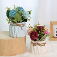Petites fleurs artificielles en céramique en pot pour la décoration de la maison, chambre, bureau, salon - Occasions spéciales : Fête des Mères, Noël et Mariages