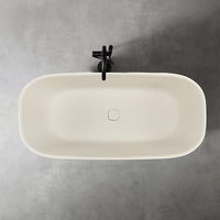 Luxueux Ovale De Luxe SPA Japonais Trempage Baignoire Tourbillon Coloré avec Égouttoir Pierre Artificielle Surface Solide Baignoire