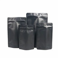Vente en gros de sacs d'emballage à fermeture éclair de qualité alimentaire pochette support mylar en feuille d'aluminium noir mat sac en plastique PET/PE thermoscellé