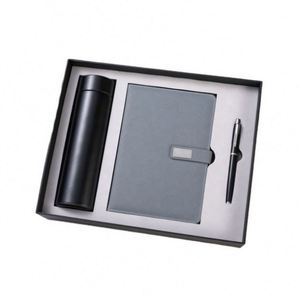 Set de Regalo de Cuaderno y Bolígrafo de Cuero Corporativo con Logotipo Personalizado, Cuaderno de Negocios de Lujo, Set de Regalo Promocional con Botella de Agua - Product Image 3