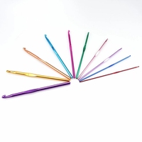 Aiguilles à tricoter en aluminium, ensemble de Crochet en métal, Crochet, pull, bricolage, artisanat, fil, aiguille à coudre, outils de couture, couleurs variées, 14 pièces
