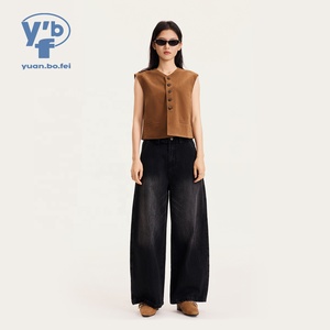 YUANBOFEI <span class=keywords><strong>Jeans</strong></span> de Mujer de Alta Calidad, Pantalones Cargo Bootcut, <span class=keywords><strong>Jeans</strong></span> Holgados de Pierna Ancha, Transpirables, Estilo Urbano, <span class=keywords><strong>Jeans</strong></span> Curvos Tipo Boyfriend - Product Image 1