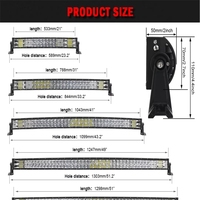 Maidsail Barre lumineuse LED incurvée 12V/24V 22/32/42/52 pouces, faisceau combiné spot et large, 2 rangées de feux de travail pour voitures, nouvelle lampe automobile