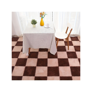 Alfombra de Piso Encajable Cuadrada de Color Sólido, Fibra de Poliéster Resistente a las Manchas, para Uso Doméstico, Sala de Estar, Dormitorio, Estudio - Product Image 5