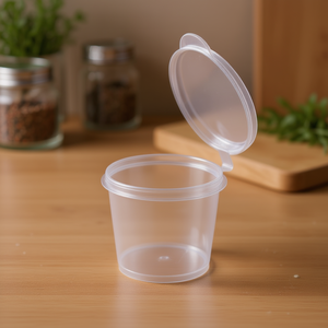 Contenitore Trasparente con Coperchio a Cerniera 1.5 Oz, per Alimenti e Bevande, Uso in Cucina e Viaggio, Design Minimalista, Materiale PP, Stampaggio a Iniezione - Product Image 2