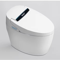 WC intelligent monobloc allongé blanc pour maison et hôtel, avec chasse automatique, siphon en P/S, siège chauffant et chasse cyclonique