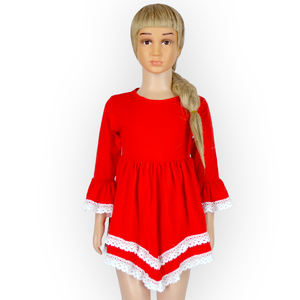 Vestido de Encaje para Bebé Niña con Decoración de Borlas, Ropa Casual para Recién Nacidos con Mangas de Campana y Estampado Digital Personalizado - Product Image 5