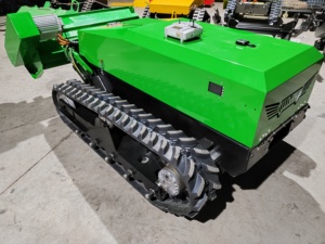 Industrial Cordless Tracked <b>RC</b> Lawn Mower Robot All Terrain Remote <b>Controlled</b> Land Clearing Machine Cylinder Blade 9000W - Product Image 3