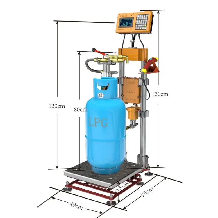 Zhixiangang — échelle automatique de remplissage de cylindre 220V, 120KG, pour Station de recharge de gaz gpl