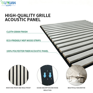 Panel Acústico <span class=keywords><strong>de</strong></span> PVC <span class=keywords><strong>de</strong></span> Tres Lados con Textura <span class=keywords><strong>de</strong></span> Tela, Color Gris Claro, Moderno, Ecológico, NRC 0.8, Alta Reducción <span class=keywords><strong>de</strong></span> Ruido, para Sala <span class=keywords><strong>de</strong></span> Estar, Hotel - Product Image 2