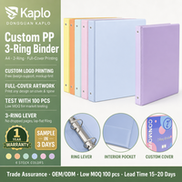 Carpeta Archivadora Personalizada de 3 Anillos A4, Carpeta de Palanca con Cubierta Resistente al Agua y 2 Bolsillos Interiores, Apertura Plana, para la Escuela y la Oficina