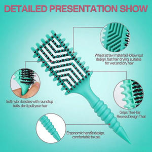 Nuevo Cepillo de Pelo Ventilado de Plástico para Definir Rizos, para Cabello Rizado, con Efecto Voluminizador y Desenredante, para Uso Doméstico - Product Image 3